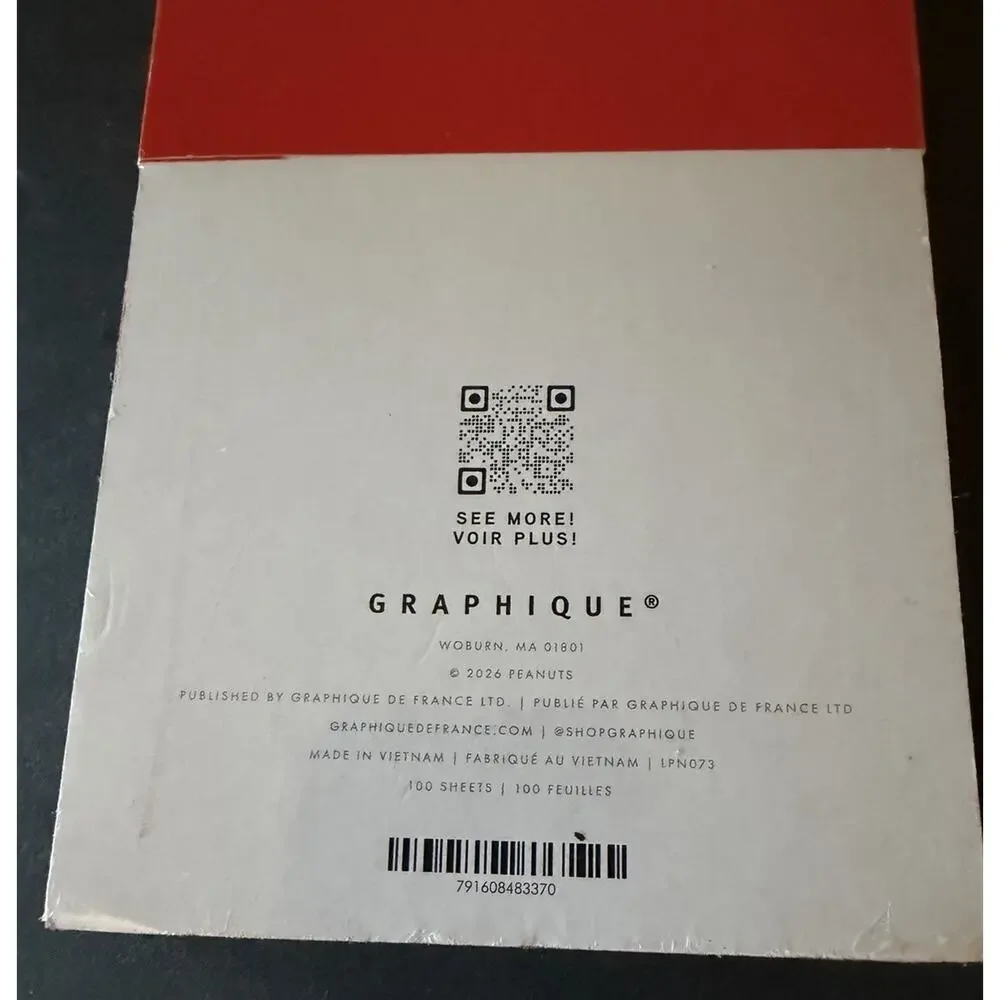 New! Graphique Snoopy & Woodstock Lined Note Pad 4x9in-100 Sheets~Fast Shipping!